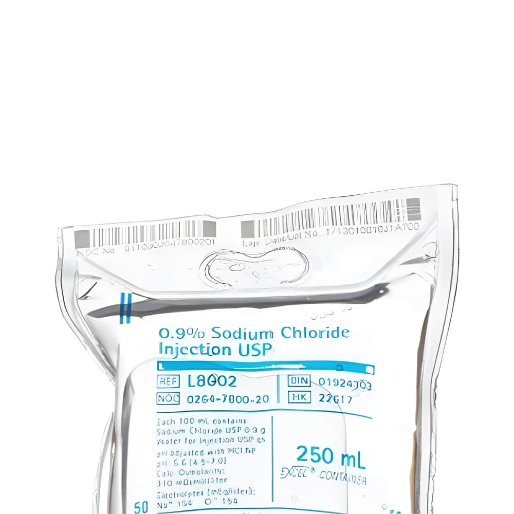 Sterile IV saline solution
