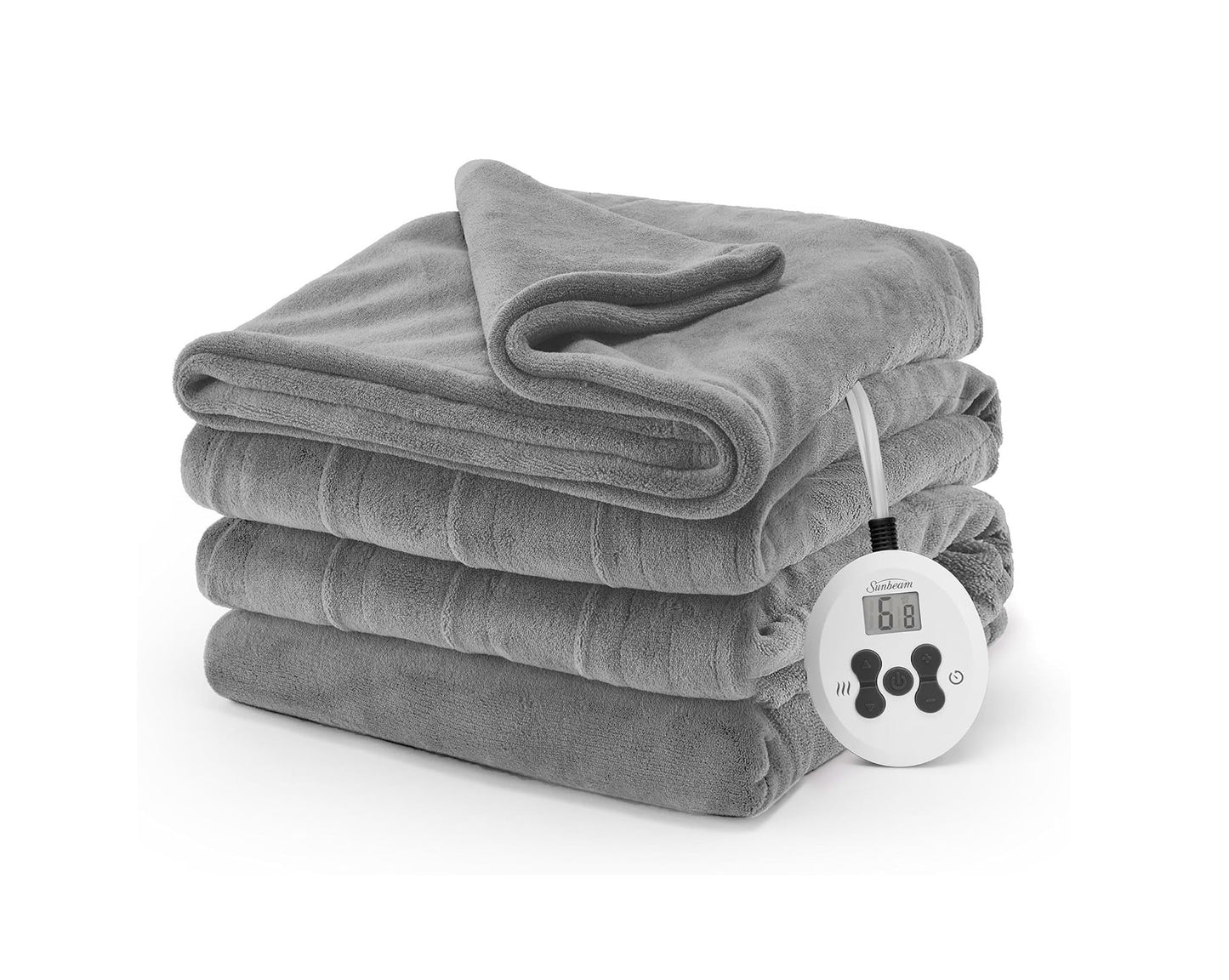 Sunbeam Royal Luxe Dove Grey Heated Blanket - Twin