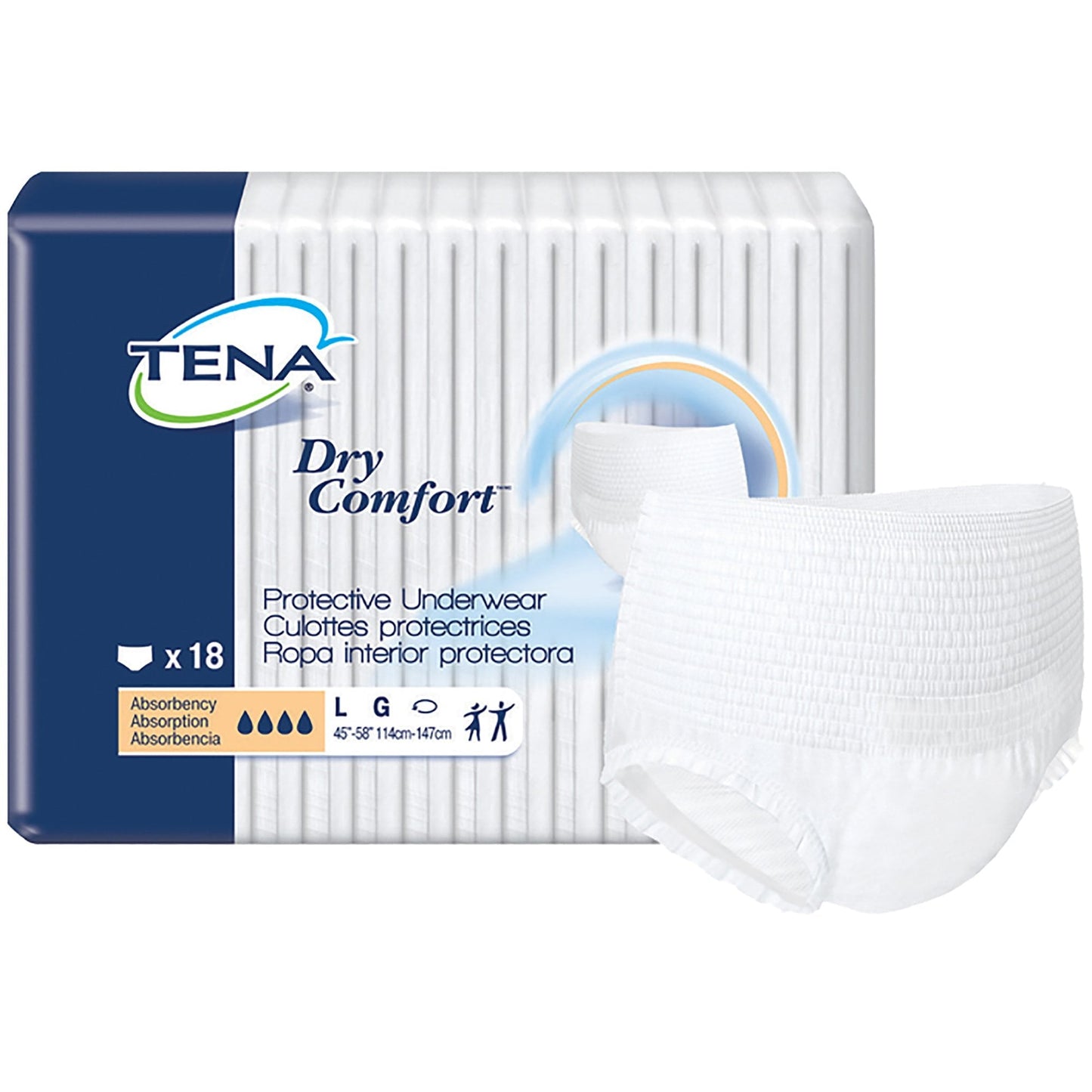 TENA Dry Comfort 72423 Protective Underwear Pack of 18