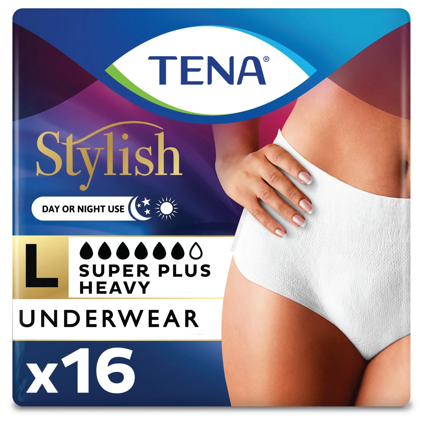 TENA Stylish Incontinence Underwear - Super Plus - Large - 16s