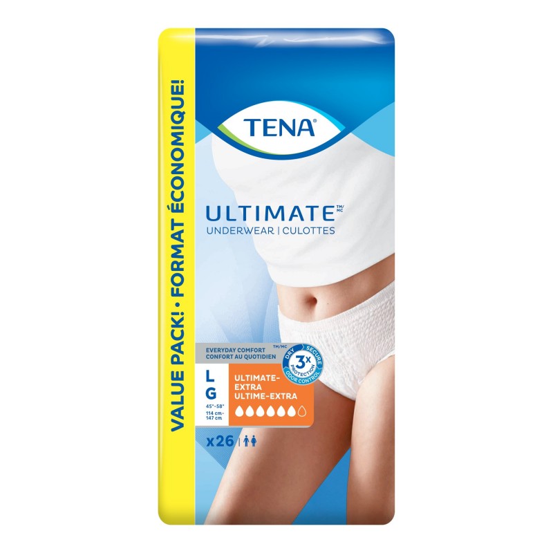 Tena Ultimate Extra Incontinence Underwear - Large - 26's