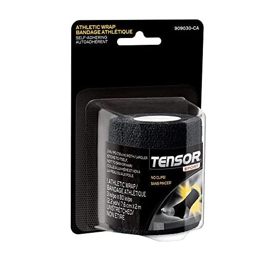 Tensor Sport Athletic Wrap Self-Adhering - Black - 3 inch