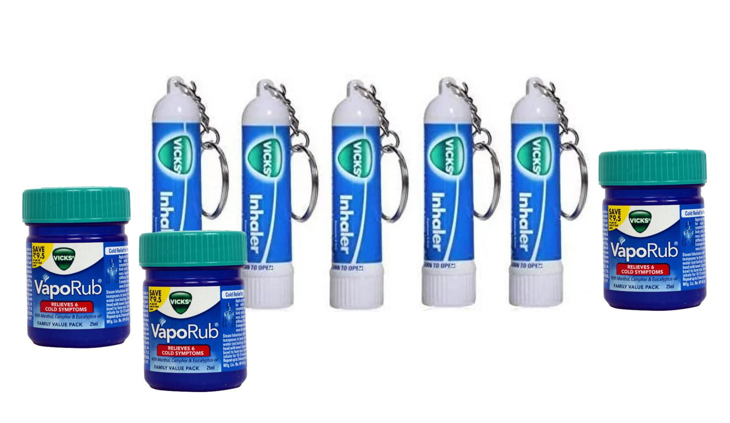 Vicks Congestion Relief Trio (Vaporub + Portable Inhalers)