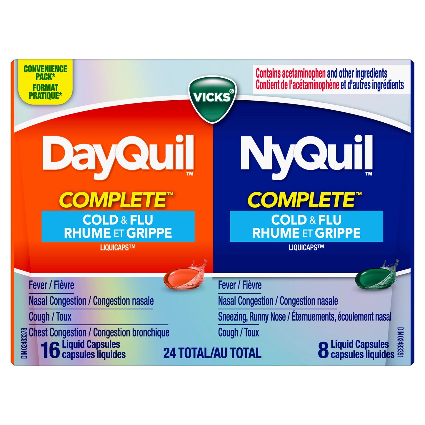 Vicks DayQuil NyQuil Complete Cold & Flu LiquiCap - 24s