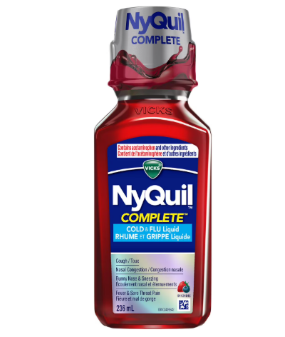 Vicks NyQuil Complete Cold and Flu Liquid - Berry - 236ml