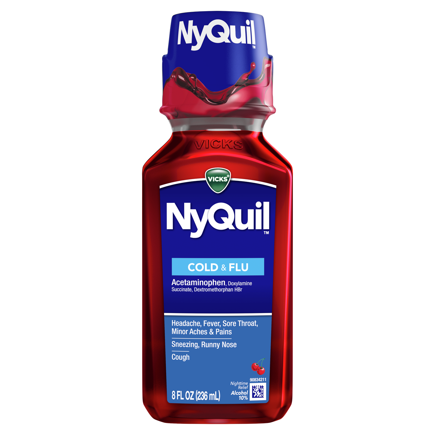Vicks Nyquil Liquid for Cold and Flu - Cherry - 236ml