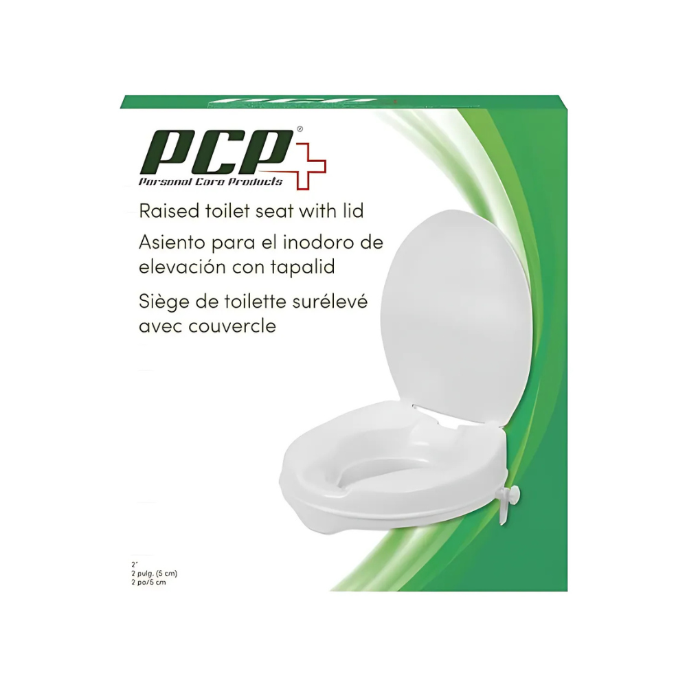 Airway 4" Molded Raised Toilet Seat With Lid