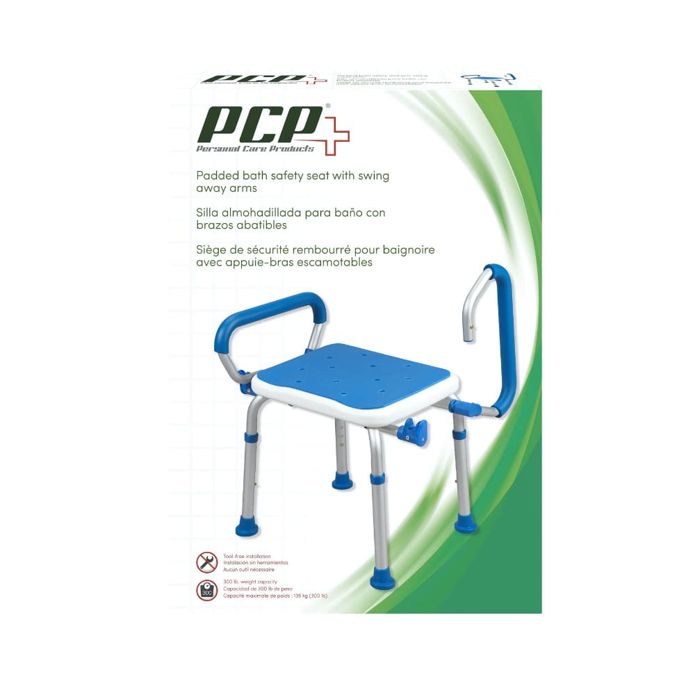 Airway Padded Bath Safety Seat With Swing Away Arms
