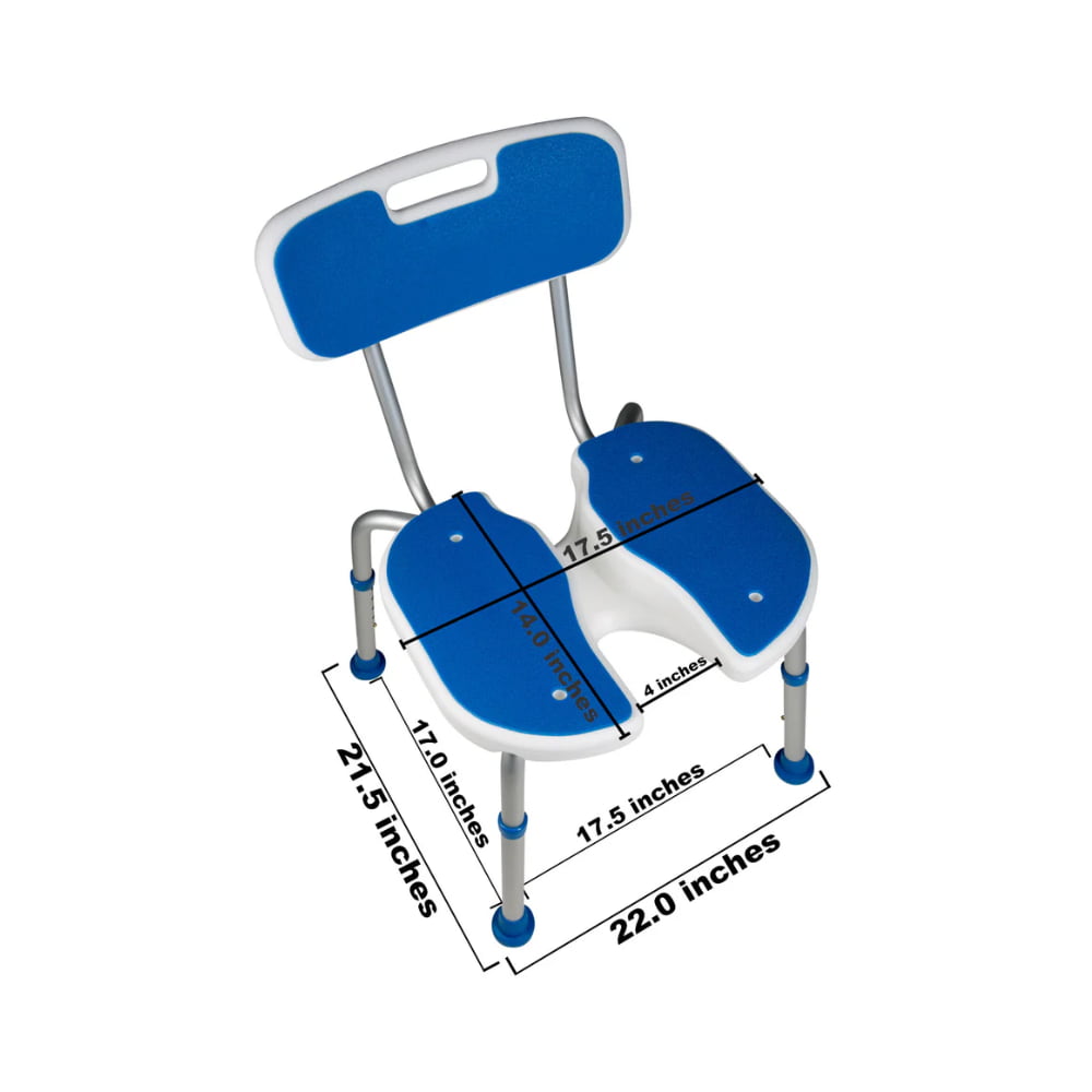 Airway Padded Bath Shower Safety Seat with Hygienic Cutout and Backrest