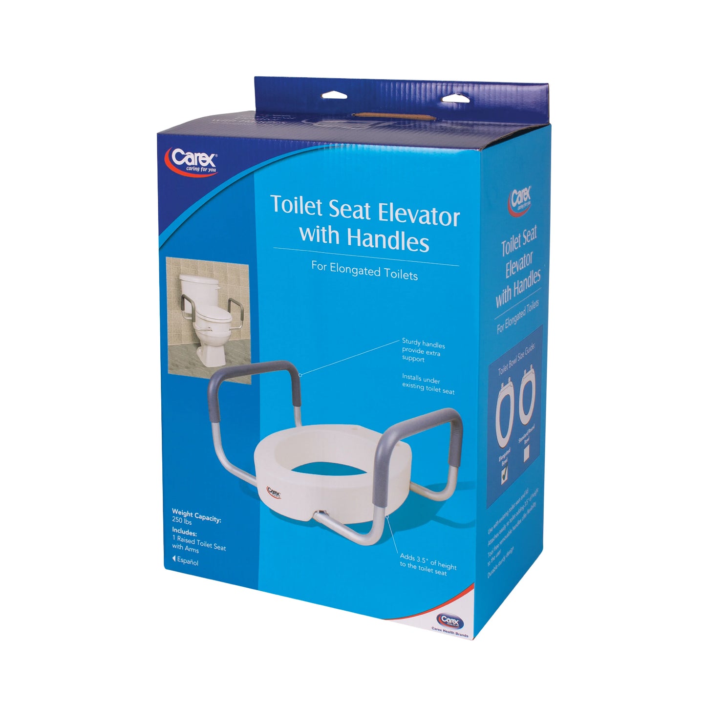 Carex Toilet Seat Elevator With Handles - Elongated