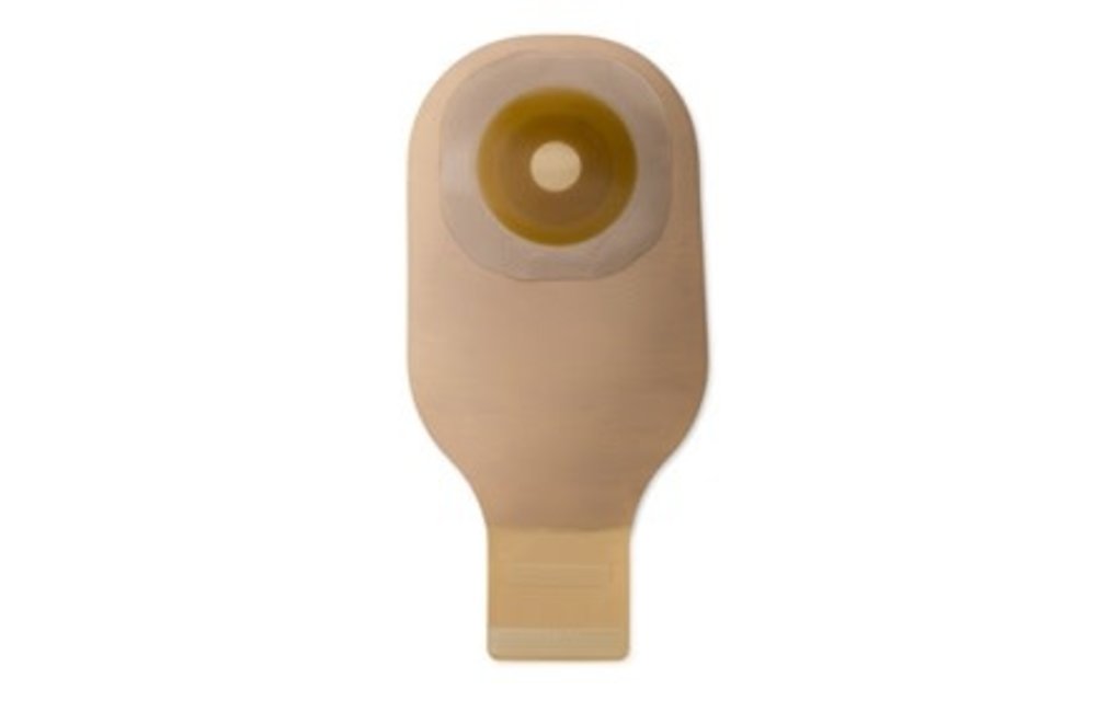 PREMIER ONE-PIECE CONVEX SKIN BARRIER 12" DRAINABLE POUCH CLAMP CLOSURE BEIGE PRE-CUT 3/4" BX/5
