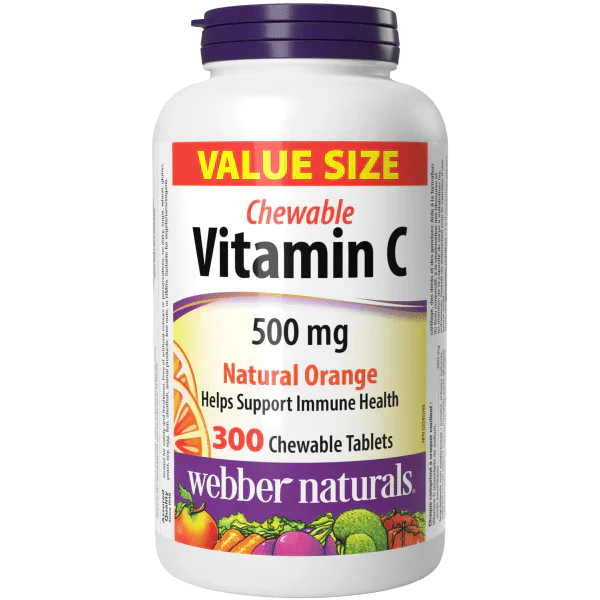 Webber Naturals Natural Orange Vitamin C Chewable Tablets - 500mg - 300s