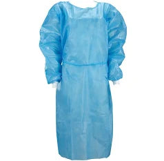 Isolation Gown, Impervious, Open Back & thumb-loops, Blue, Universal Size, 120/Case