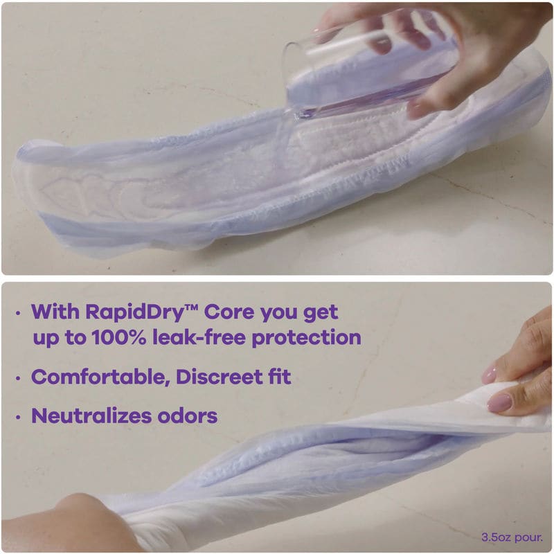 Always Discreet Incontinence Pads for Women and Postpartum Pads, Extra Heavy, up to 100% Bladder Leak Protection