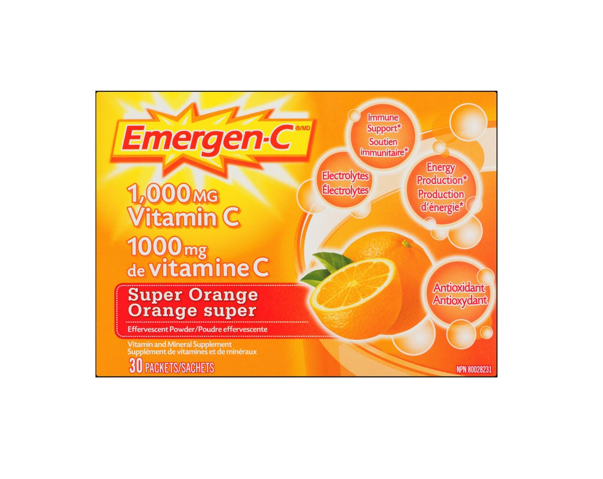 Emergen-C Vitamin C & Mineral Supplement Fizzy Drink Mix, Super Orange