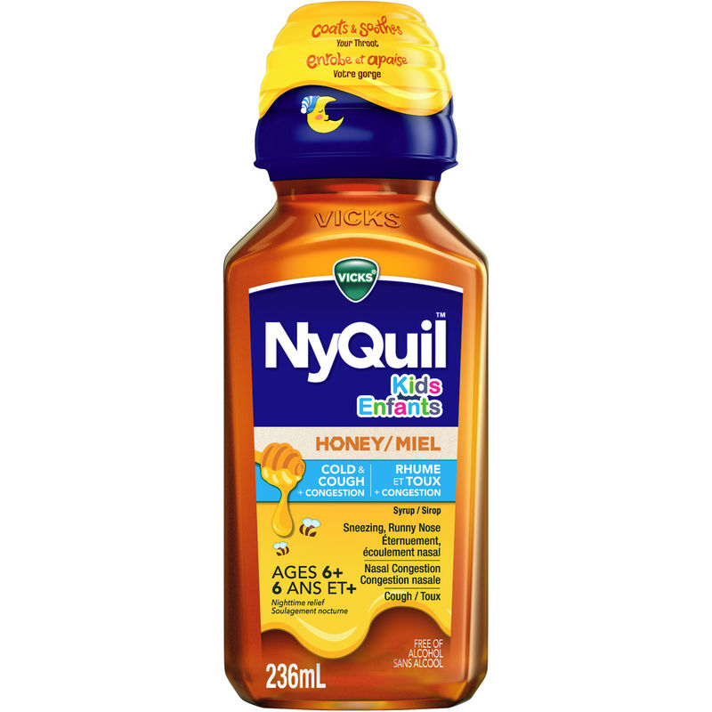 Kids NyQuil Honey Cold & Cough Relief – Nighttime Formula