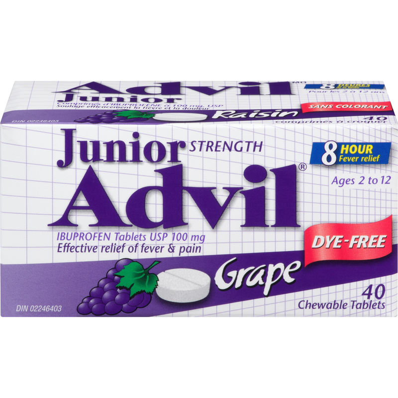 Advil Junior Strength Pain Reliever and Fever Reducer Chewables Grape 40ct