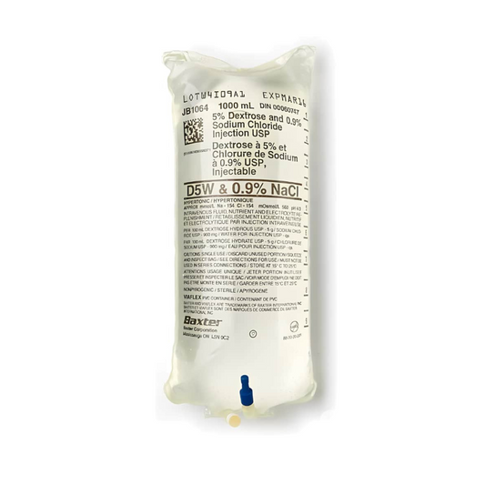 1000ml Dextrose 5% and Sodium Chloride 0.9% | BAXTER - Pack per 5