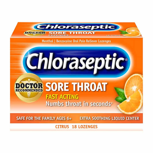 Chloraseptic Sore Throat with  Soothing Liquid Centre Lozenges Citrus