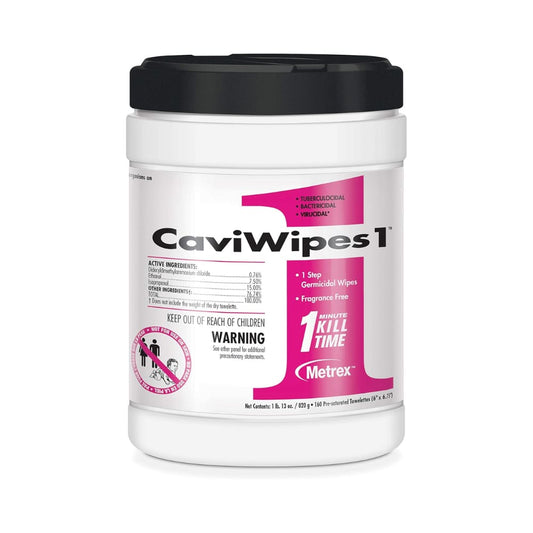 CaviWipes1 Surface Disinfectant Wipe Canister Alcohol Scent 65 Ct 13-5150