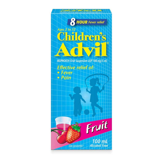 Children's Advil Fever and Pain Relief Ibuprofen Oral Suspension, Fruit, 100 mL