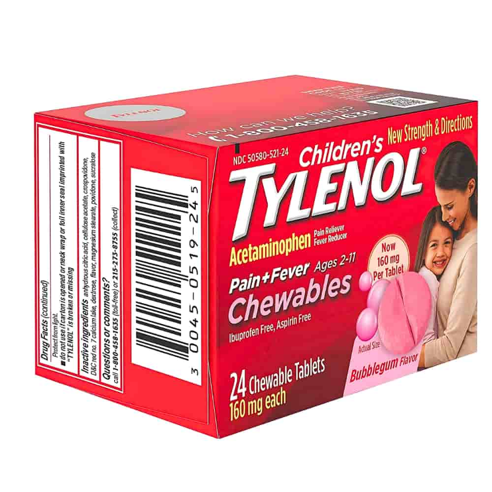 Children's Medicine, Fever & Pain, Chewable, Bubble Gum