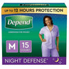 Depend Night Defense Adult Overnight Incontinence Underwear for Women - Blush - Medium - 15 Count