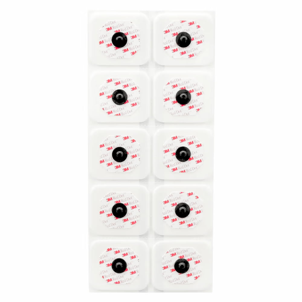 3M Red Dot Multi-Purpose, Diaphoretic, Fluid Resistant Monitoring Electrode, 10/Strip - 50/Bag