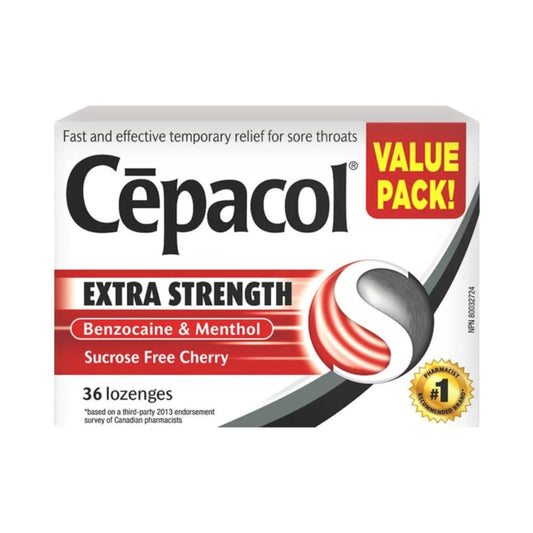 Cepacol® Extra Strength Sucrose Free Cherry Value Pack, Sore Throat Lozenges, 36 ct