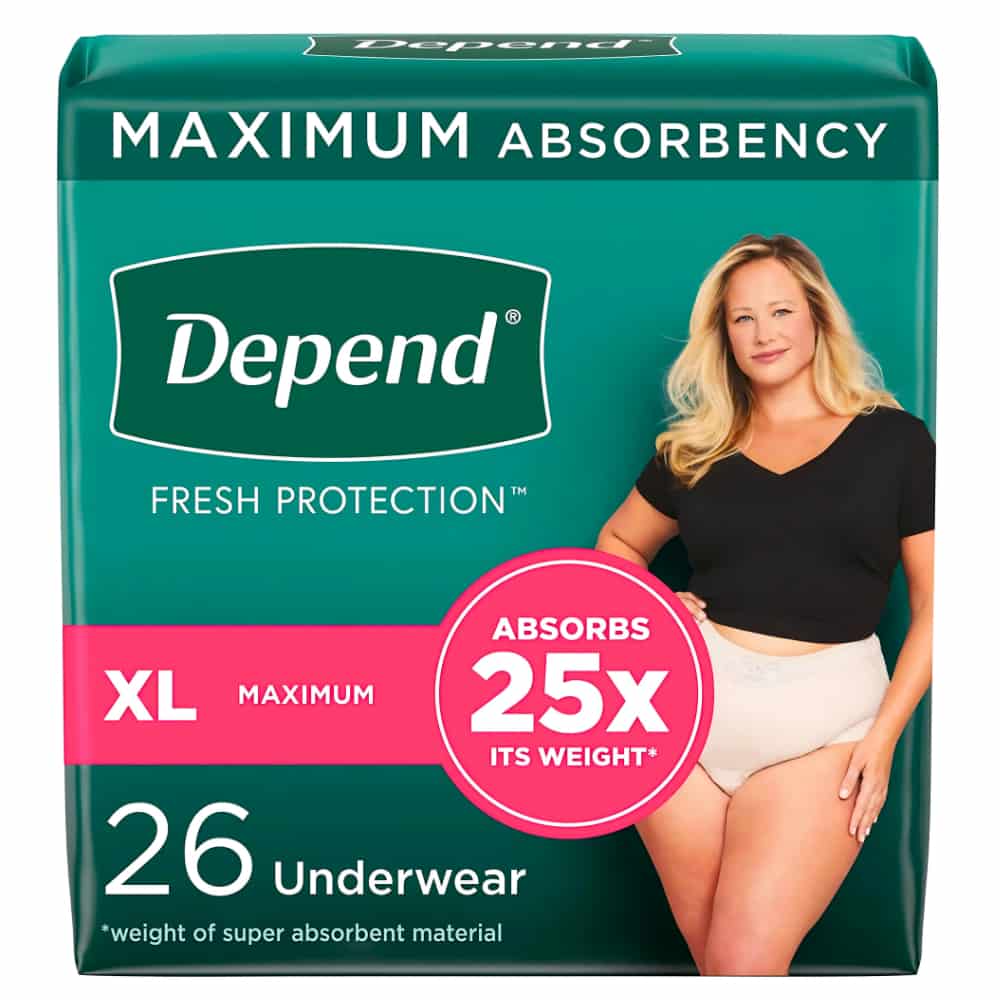 Depend Fresh Protection Underwear for Women Maximum Absorbency - Extra Large - 26 Count