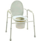 Deluxe All-In-One Welded Steel Commode with Plastic Armrests