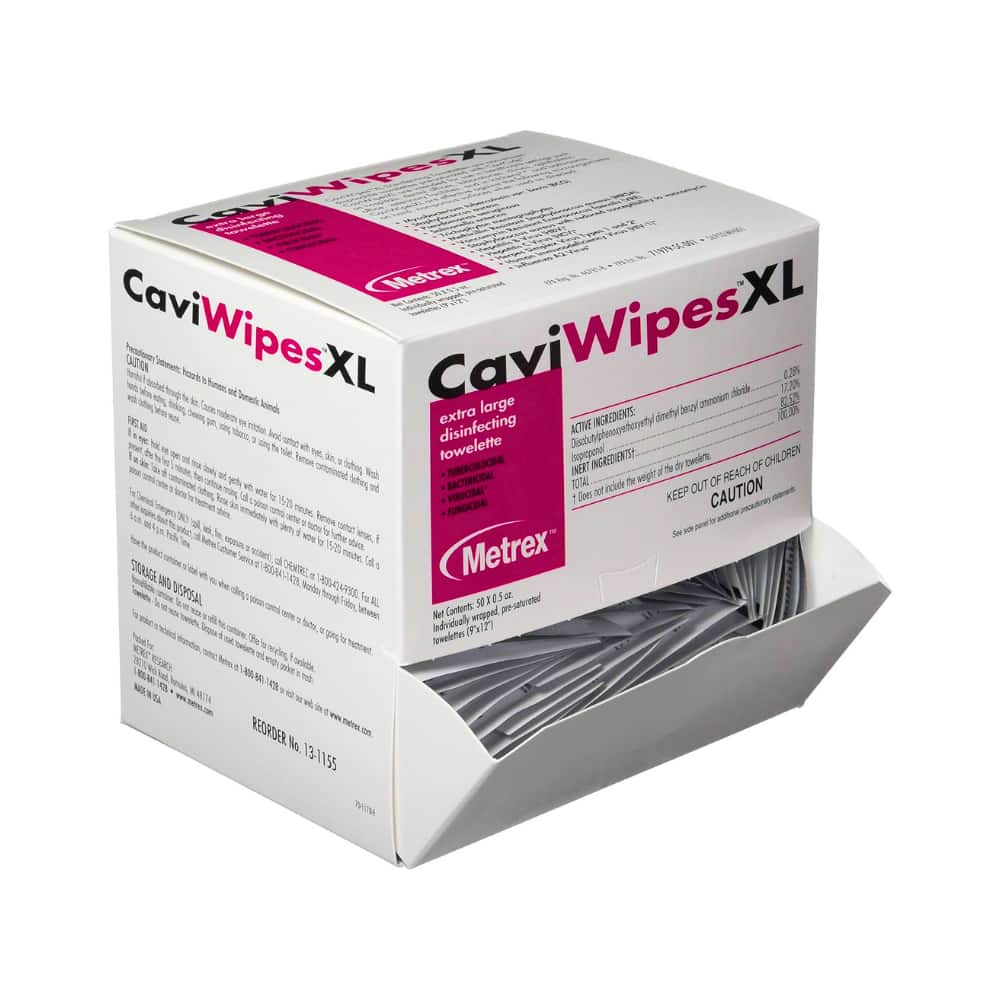 Caviwipes Caviwipesxl Disinfecting Towelettes - Wipe - 50 / Box - White (macw078155)