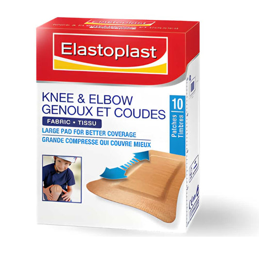 ELASTOPLAST Knee & Elbow Fabric Adhesive Bandages, 10 Strips