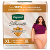 Depend Silhouette Adult Incontinence and Postpartum Underwear for Women, Extra-Large, Maximum Absorbency, Pink