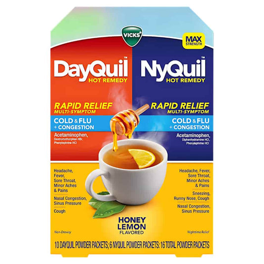 DayQuil & NyQuil Hot Remedy – Cold & Flu Relief, Day & Night