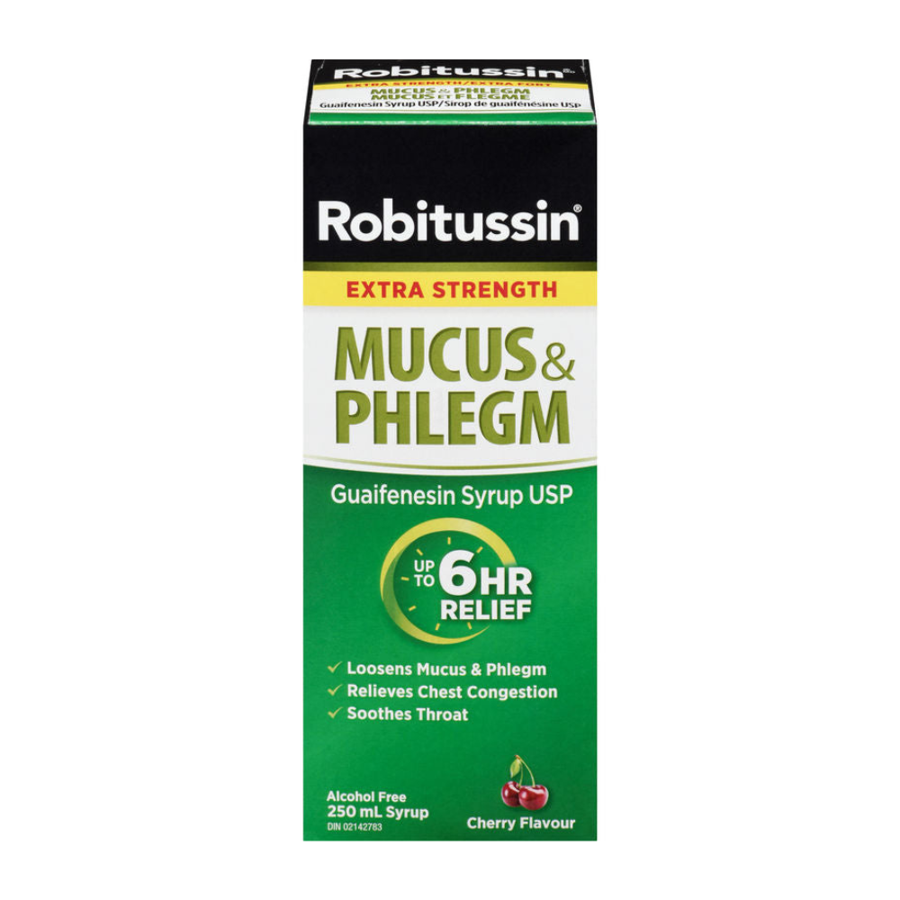 Robitussin Mucus & Phlegm Syrup Cherry Flavour Extra Strength 250 ml