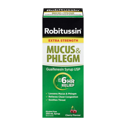 Robitussin Mucus & Phlegm Syrup Cherry Flavour Extra Strength 250 ml