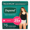 Depend Fresh Protection Female Incontinence Underwear - Maximum Absorbency - Medium - 76 Count