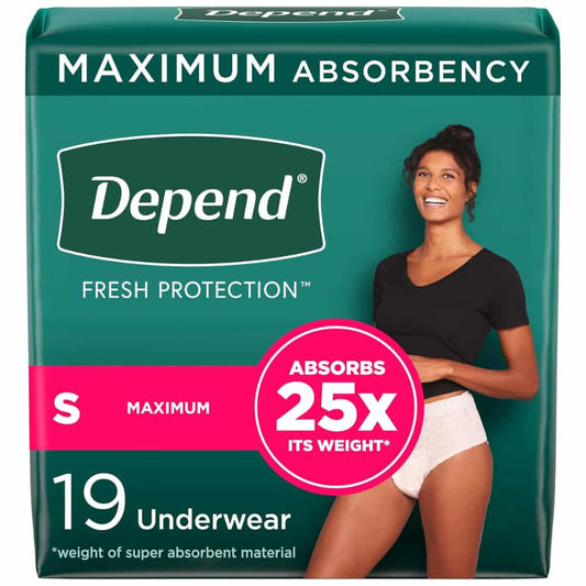 Depend Fresh Protection Adult Incontinence Underwear for Women - Maximum - Small/19 Count