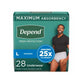 Depend Fresh Protection Adult Incontinence Underwear for Men - Grey - Maximum - Large/28 Count
