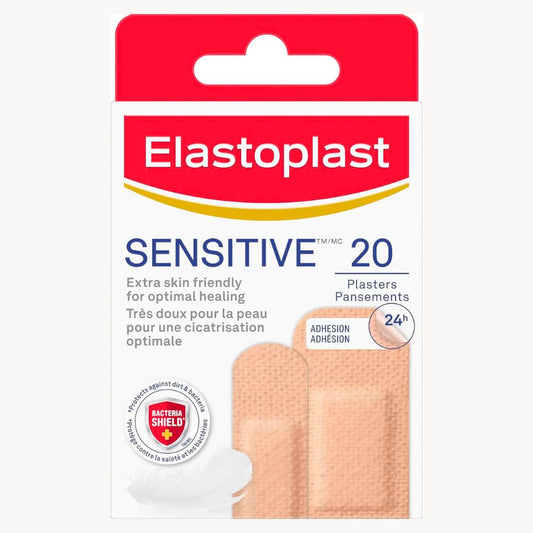 Elastoplast Sensitive Light Skin Tone Adhesive Bandages, 20 Strips
