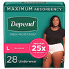Depend Fresh Protection Adult Incontinence Underwear for Women - Blush - Maximum - Large/28 Count