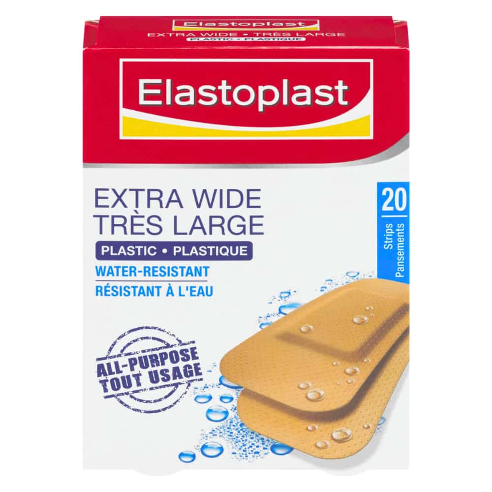 ELASTOPLAST Extra Wide Plastic Adhesive Bandages, 20 Strips