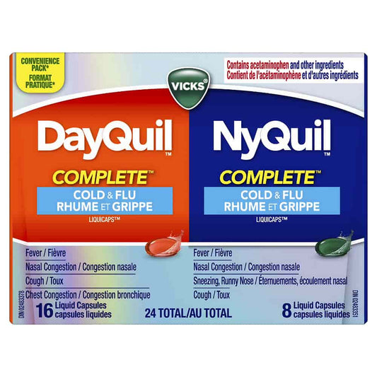 DayQuil and NyQuil COMPLETE Cough, Cold & Flu Relief, 24 LiquiCaps