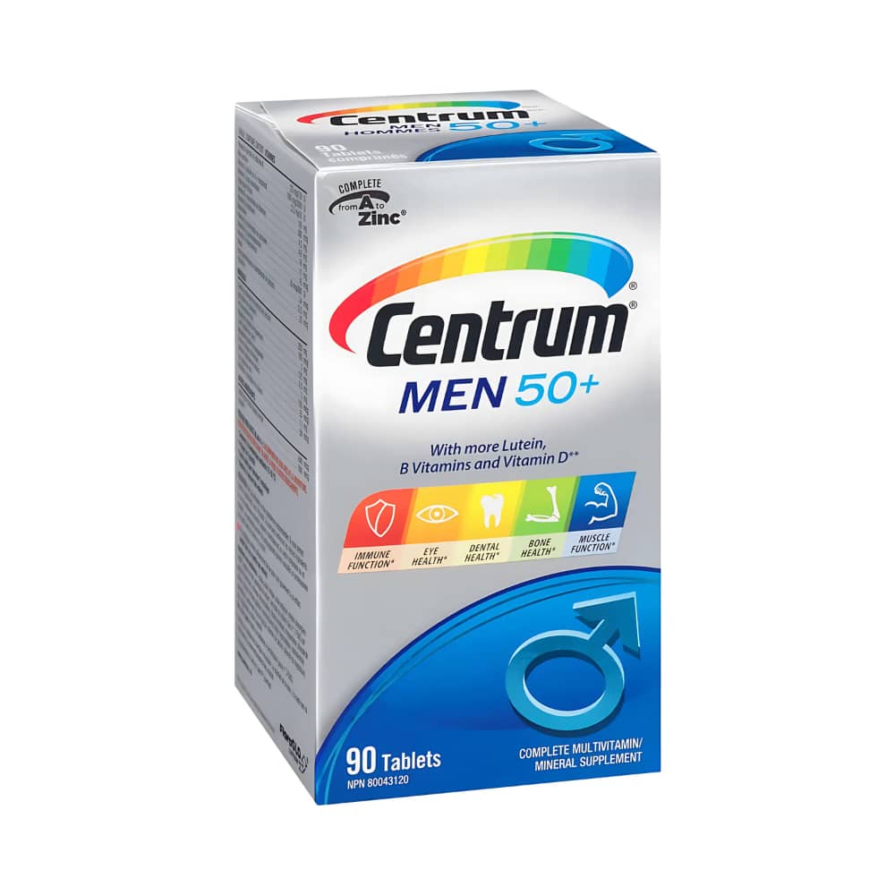 Centrum Men 50+ Multivitamin and Multimineral Supplement Tablets, 90 Count