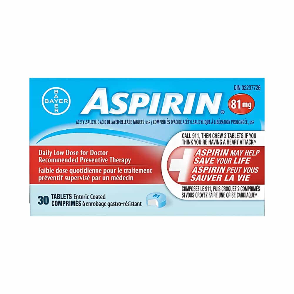 Aspirin - 81mg - 30 tablets
