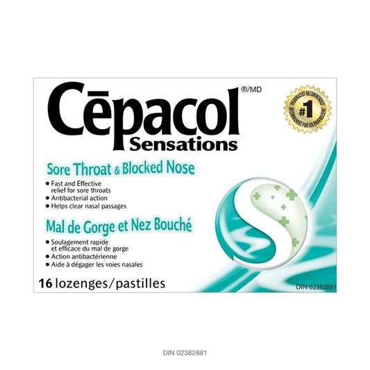 Cepacol® Sensations Sore Throat and Blocked Nose, Sore Throat Lozenges, 16 ct