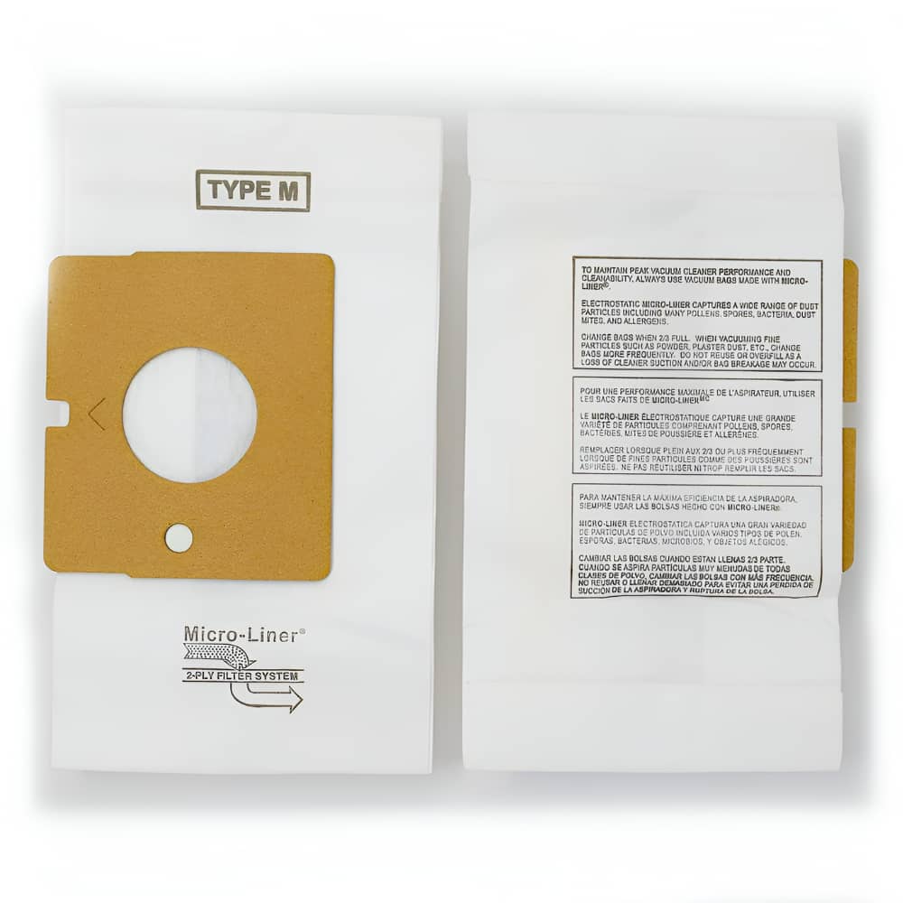 DVC Micro-Lined Paper Replacement Bags Type M Fit Kenmore Blue Magic and LG Canister Vacuums - 3 Bags