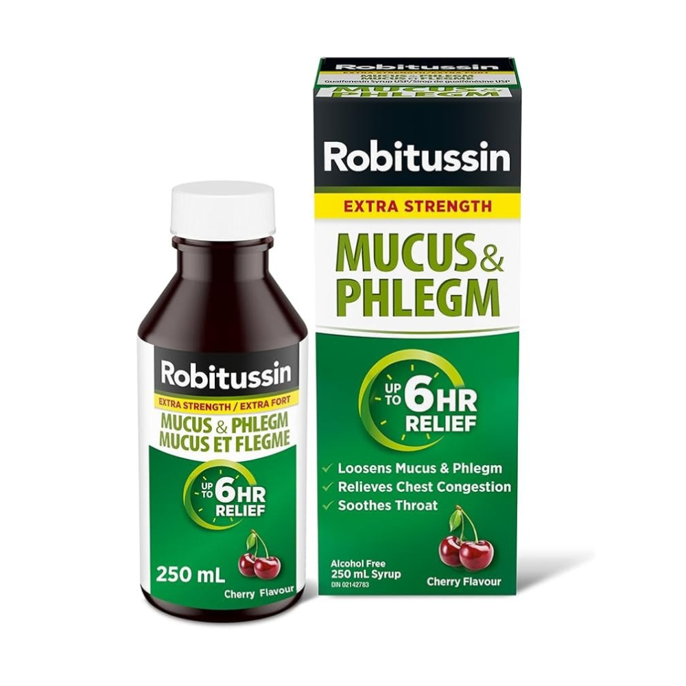 Robitussin Mucus & Phlegm Syrup Cherry Flavour Extra Strength 250 ml