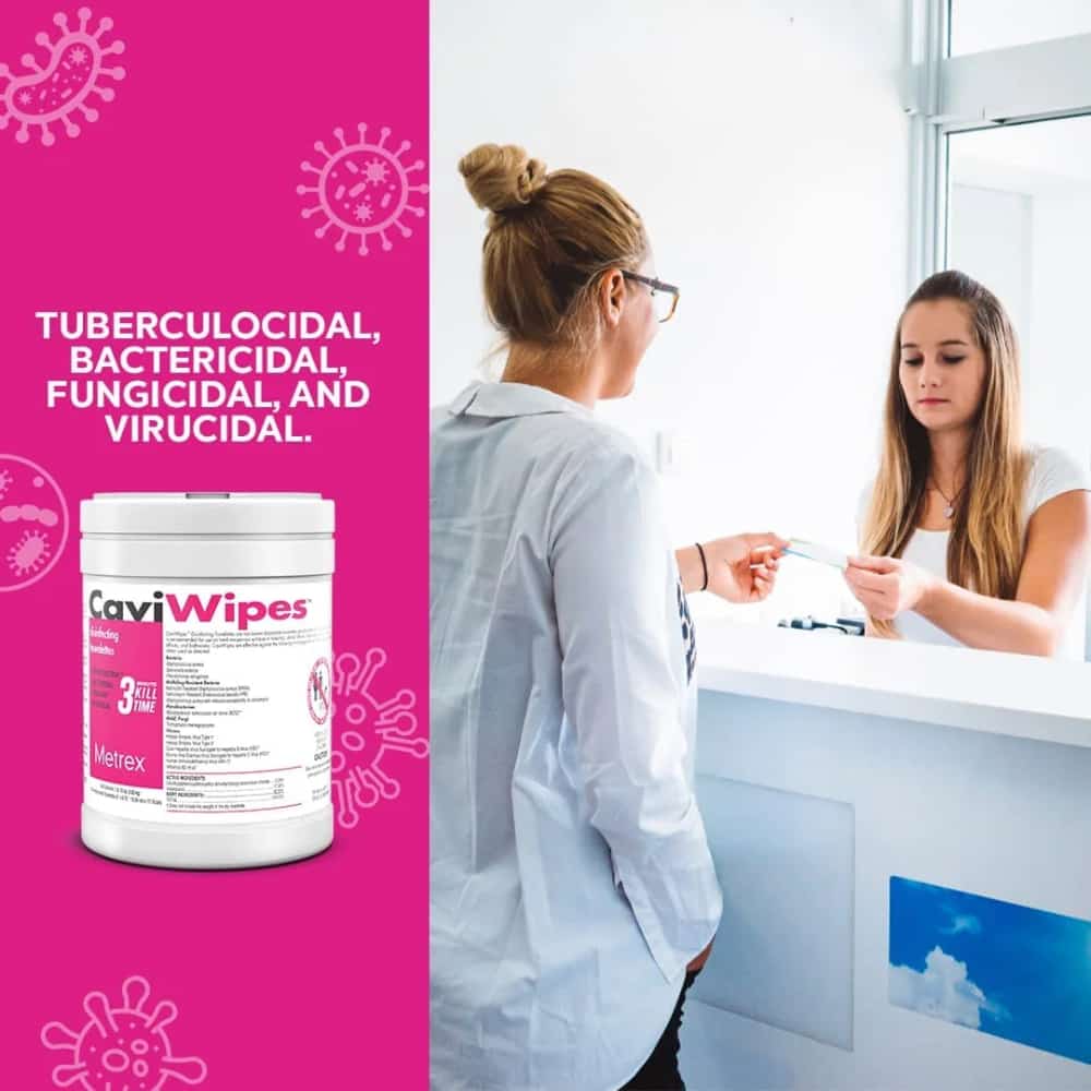 CaviWipes Surface Disinfectant Premoistened Wipe 220 Count Canister Case of 10